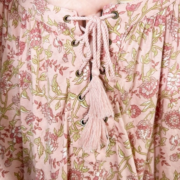 New with Tag Ralph Lauren Chaps Women’s Floral Lace Up Long Sleeve Blouse - Picture 7 of 16